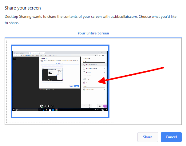 Known Issue: Application sharing the entire desktop in Chrome requires ...