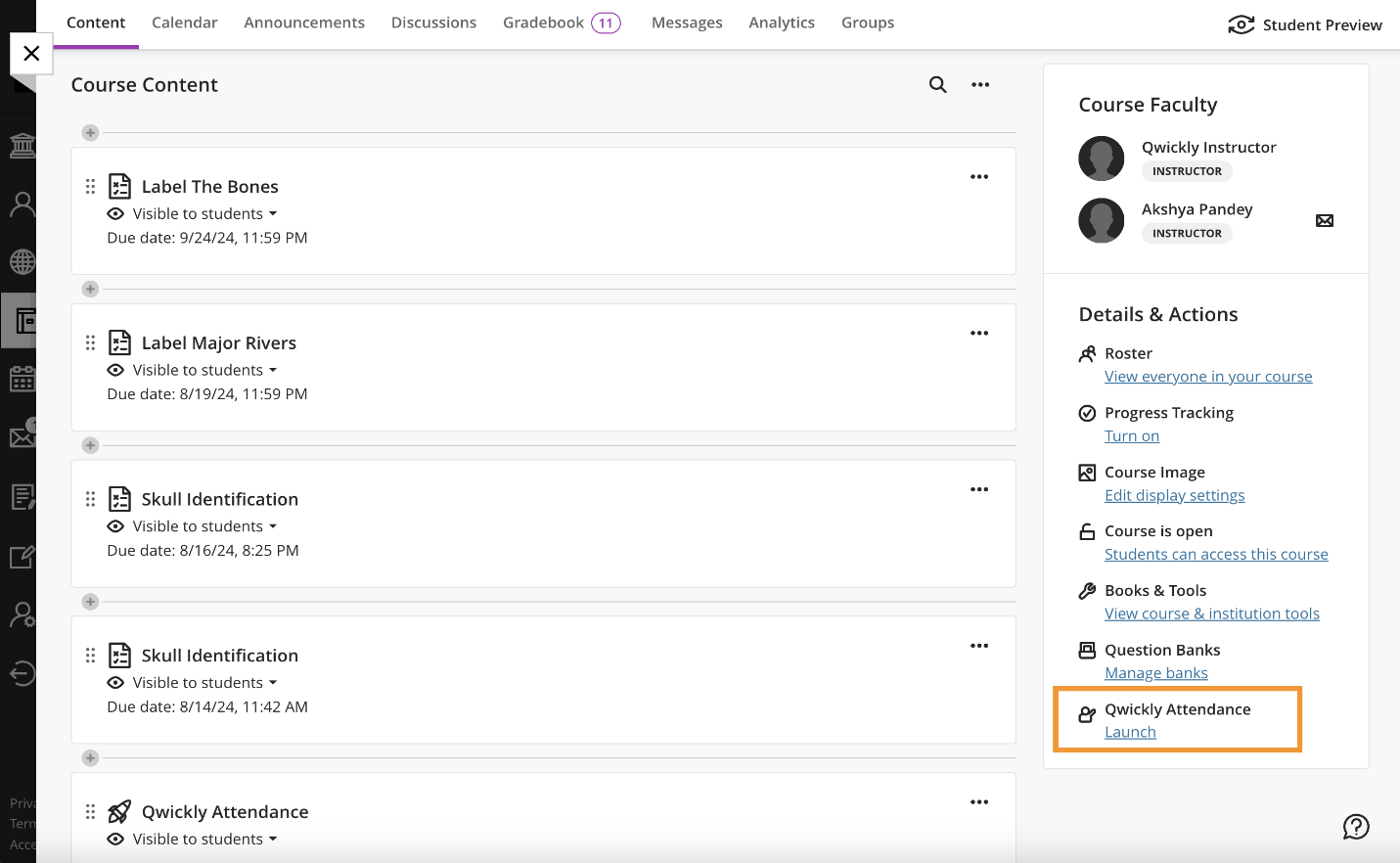 Check Out the New Launch Point of Qwickly Attendance in Blackboard