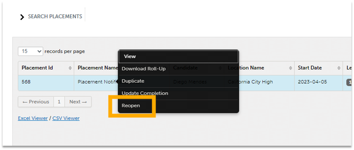 Portfolio Release Notes: Administrator Users Ability to Reopen Placement